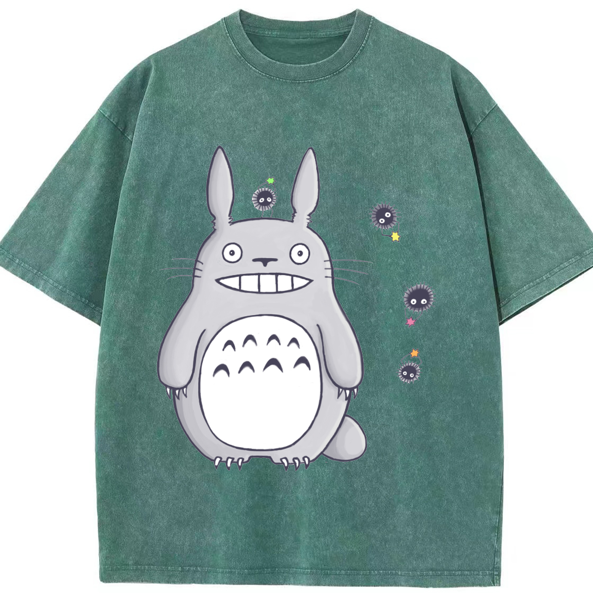 （画像用） となりのトトロ 草壁メイ 草壁サツキ My Neighbor Totoro Satsuki Kusakabe Mei Kusakabe 綿100% ヴィンテージ風 半袖Tシャツ（フロントプリント）